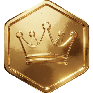 VIP-Badge Stammgast - strahlend goldene Jack Casino M&uuml;nze mit Krone