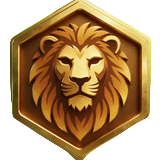 Pragmatic Play L&ouml;wen-Emblem in Gold - Provider bei Jack Casino