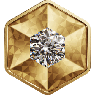 VIP-Badge Vertrauter - platingoldene Jack Casino M&uuml;nze mit Diamant in der Mitte