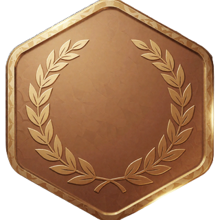 VIP-Badge Mitglied - bronzegoldene Jack Casino M&uuml;nze mit Lorbeerkranz