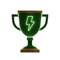 Neongr&uuml;ne Turnier-Troph&auml;e mit Blitz - t&auml;gliches Instant-Games-Turnier bei Jack Casino
