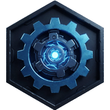 Blueprint Zahnrad-Emblem in Elektroblau - Provider bei Jack Casino